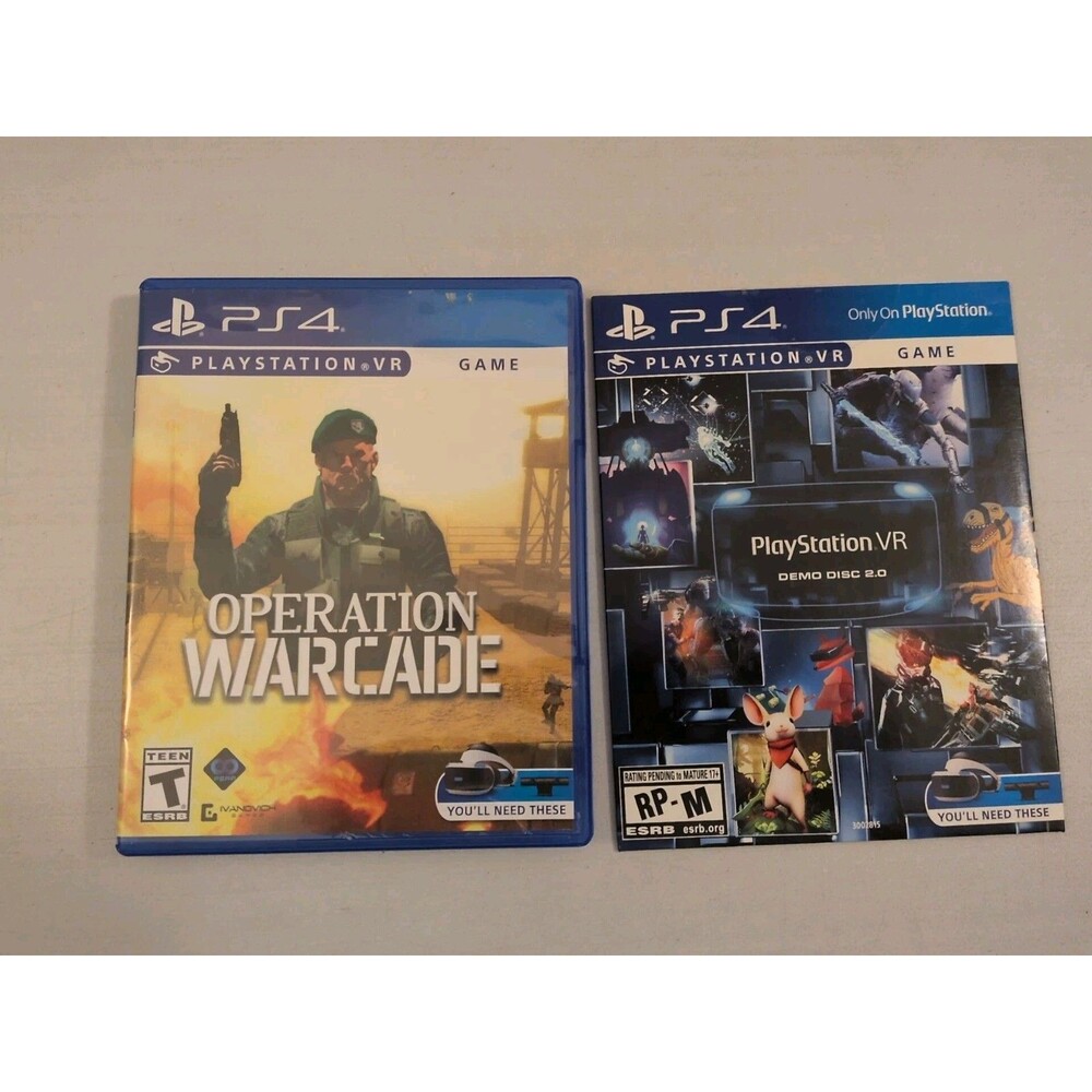 Operation Warcade PlayStation 4 PS4 PS VR PSVR & Demo Disc 2.0 Tested Working